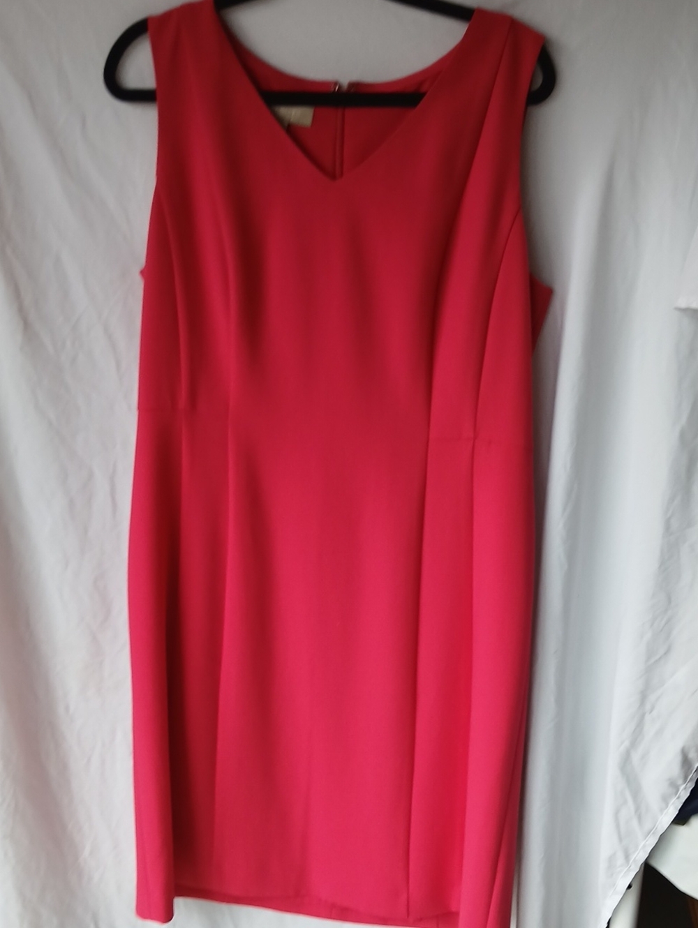 20. Talbots Sleeveless Vibrant Pink V-Neck Sheath Dress